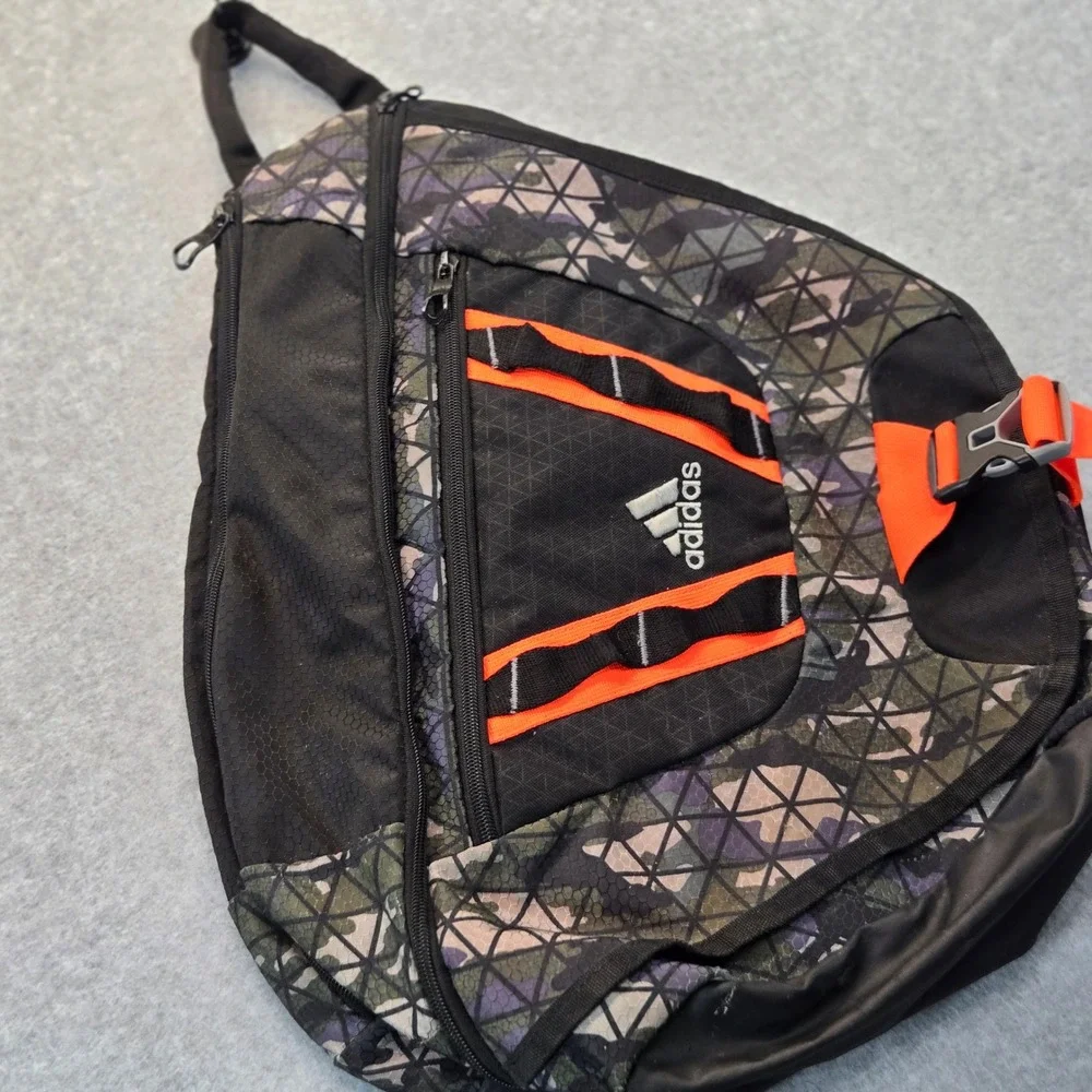Adidas LoadSpring Sling Backpack Camo Orange Geometric One Strap Crossbody Bag